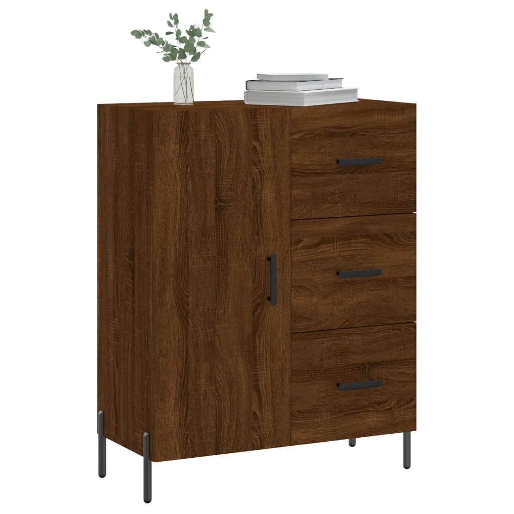 VidaXL Dressoir 69,5x34x90 cm bewerkt hout bruineikenkleurig