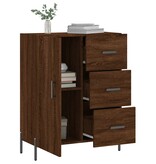 VidaXL Dressoir 69,5x34x90 cm bewerkt hout bruineikenkleurig