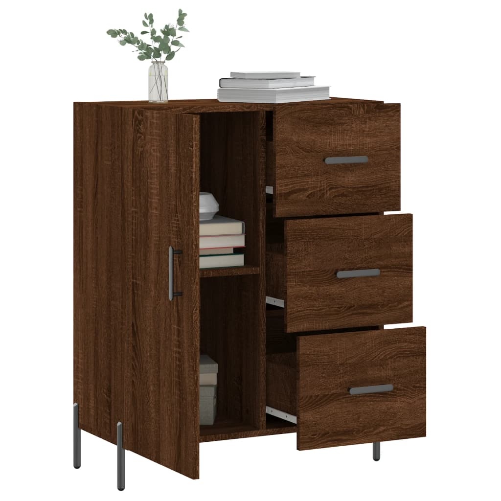 VidaXL Dressoir 69,5x34x90 cm bewerkt hout bruineikenkleurig