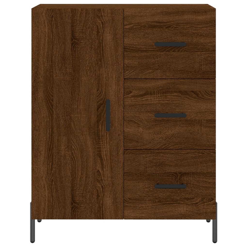 VidaXL Dressoir 69,5x34x90 cm bewerkt hout bruineikenkleurig