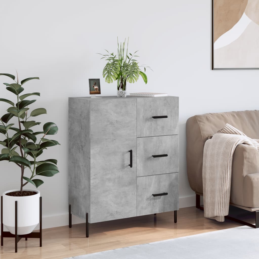 VidaXL Dressoir 69,5x34x90 cm bewerkt hout betongrijs