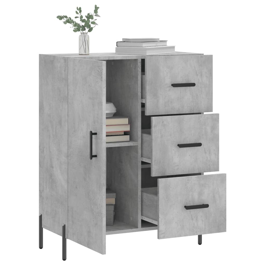 VidaXL Dressoir 69,5x34x90 cm bewerkt hout betongrijs