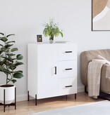 VidaXL Dressoir 69,5x34x90 cm bewerkt hout hoogglans wit