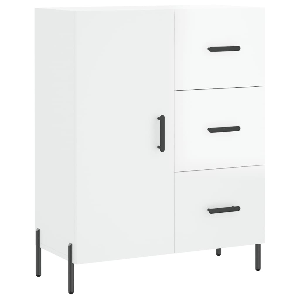 VidaXL Dressoir 69,5x34x90 cm bewerkt hout hoogglans wit