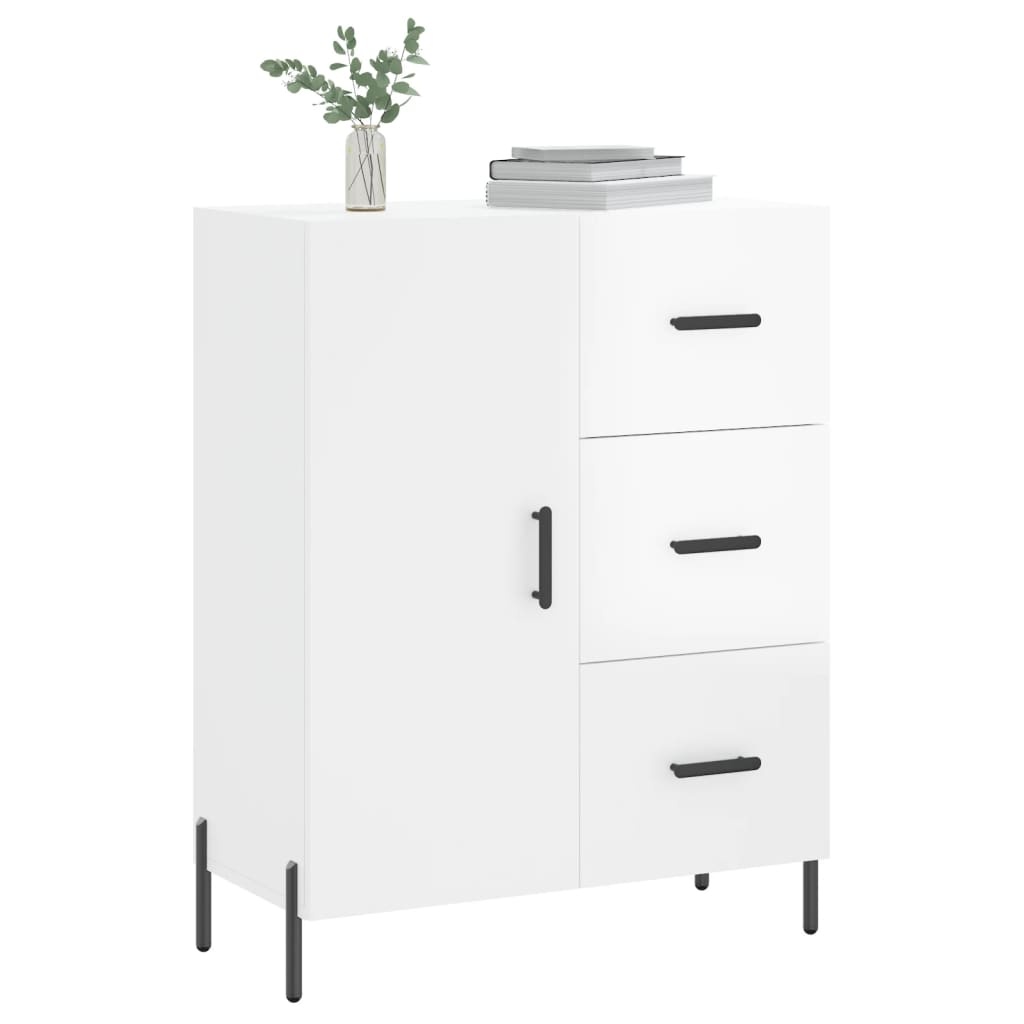 VidaXL Dressoir 69,5x34x90 cm bewerkt hout hoogglans wit