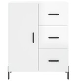VidaXL Dressoir 69,5x34x90 cm bewerkt hout hoogglans wit