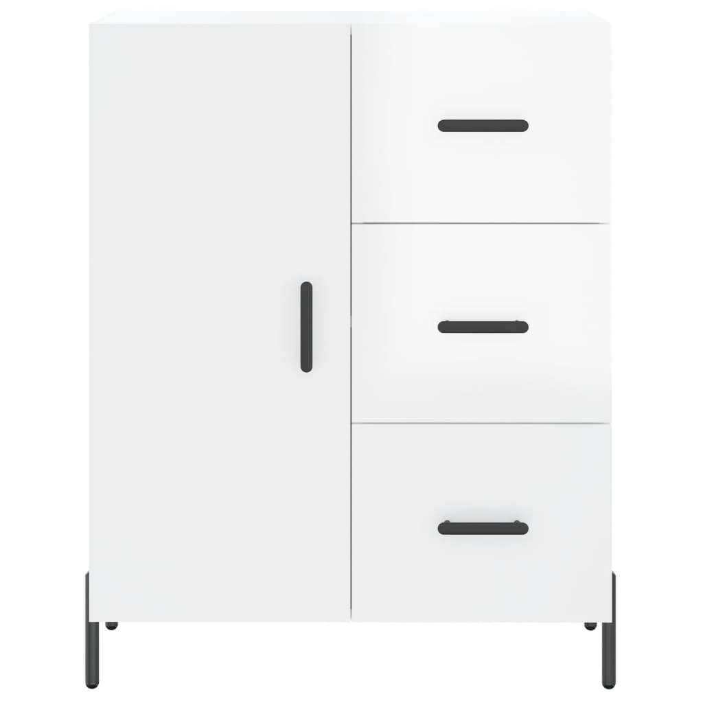 VidaXL Dressoir 69,5x34x90 cm bewerkt hout hoogglans wit