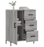 VidaXL Dressoir 69,5x34x90 cm bewerkt hout grijs sonoma eikenkleurig