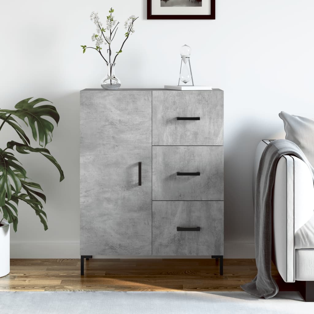 VidaXL Dressoir 69,5x34x90 cm bewerkt hout betongrijs