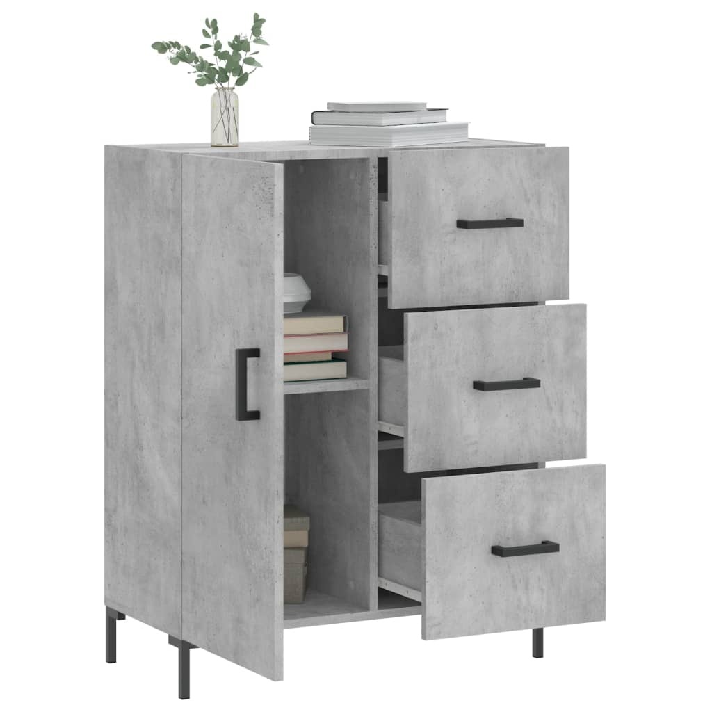 VidaXL Dressoir 69,5x34x90 cm bewerkt hout betongrijs