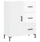 VidaXL Dressoir 69,5x34x90 cm bewerkt hout hoogglans wit