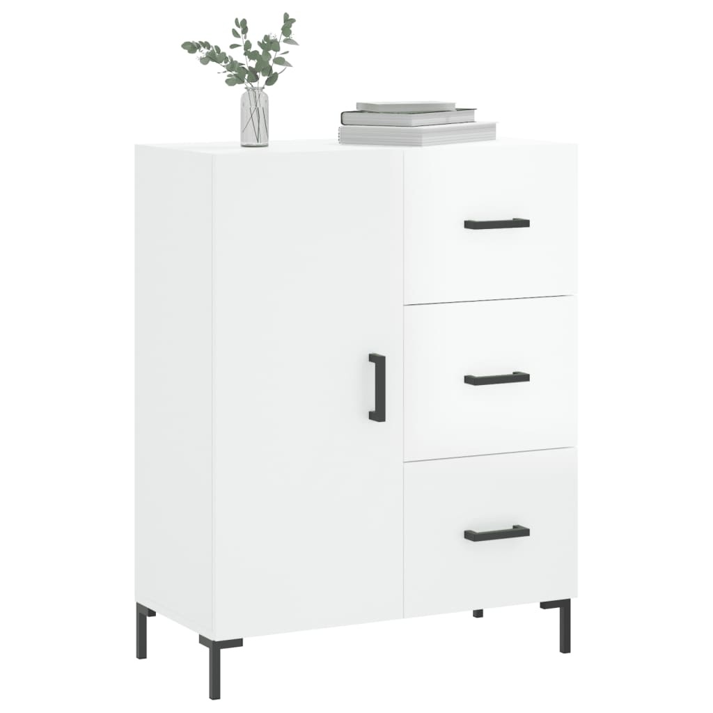 VidaXL Dressoir 69,5x34x90 cm bewerkt hout hoogglans wit