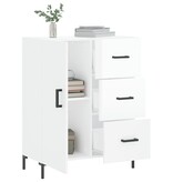 VidaXL Dressoir 69,5x34x90 cm bewerkt hout hoogglans wit