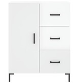VidaXL Dressoir 69,5x34x90 cm bewerkt hout hoogglans wit