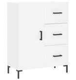 VidaXL Dressoir 69,5x34x90 cm bewerkt hout wit