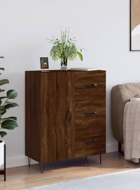 VidaXL Dressoir 69,5x34x90 cm bewerkt hout bruineikenkleurig