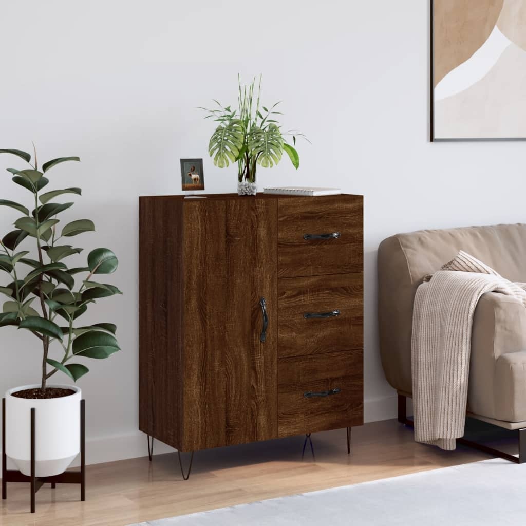 VidaXL Dressoir 69,5x34x90 cm bewerkt hout bruineikenkleurig