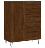 VidaXL Dressoir 69,5x34x90 cm bewerkt hout bruineikenkleurig