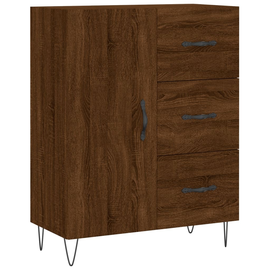 VidaXL Dressoir 69,5x34x90 cm bewerkt hout bruineikenkleurig