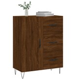 VidaXL Dressoir 69,5x34x90 cm bewerkt hout bruineikenkleurig