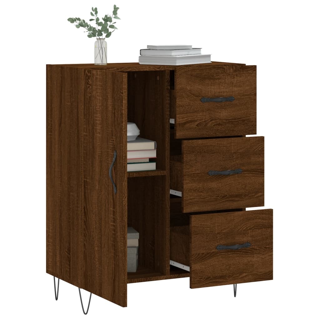 VidaXL Dressoir 69,5x34x90 cm bewerkt hout bruineikenkleurig