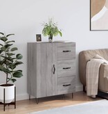 VidaXL Dressoir 69,5x34x90 cm bewerkt hout grijs sonoma eikenkleurig