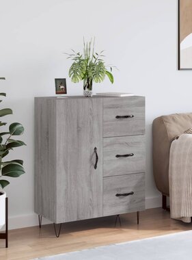 VidaXL Dressoir 69,5x34x90 cm bewerkt hout grijs sonoma eikenkleurig