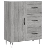 VidaXL Dressoir 69,5x34x90 cm bewerkt hout grijs sonoma eikenkleurig