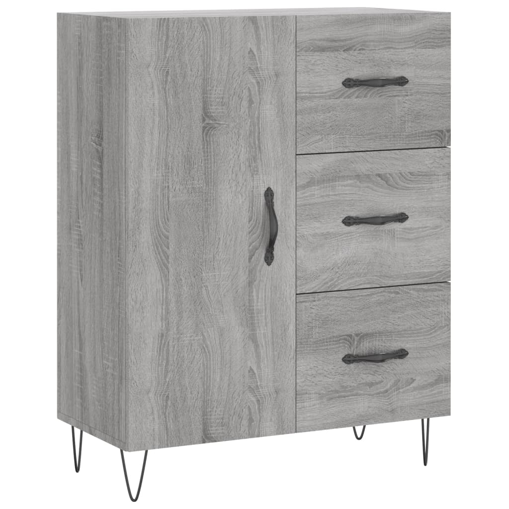 VidaXL Dressoir 69,5x34x90 cm bewerkt hout grijs sonoma eikenkleurig