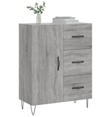 VidaXL Dressoir 69,5x34x90 cm bewerkt hout grijs sonoma eikenkleurig