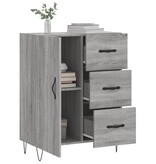 VidaXL Dressoir 69,5x34x90 cm bewerkt hout grijs sonoma eikenkleurig