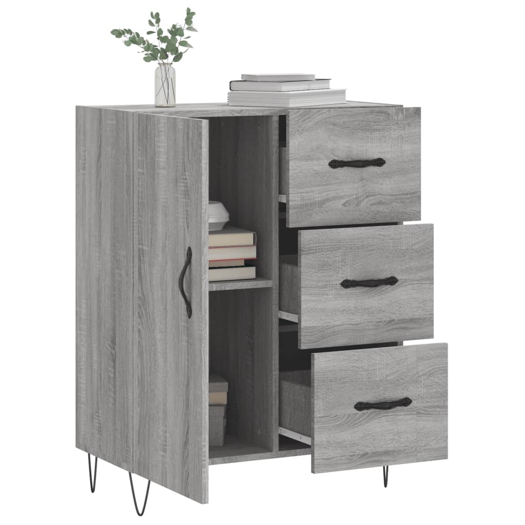VidaXL Dressoir 69,5x34x90 cm bewerkt hout grijs sonoma eikenkleurig