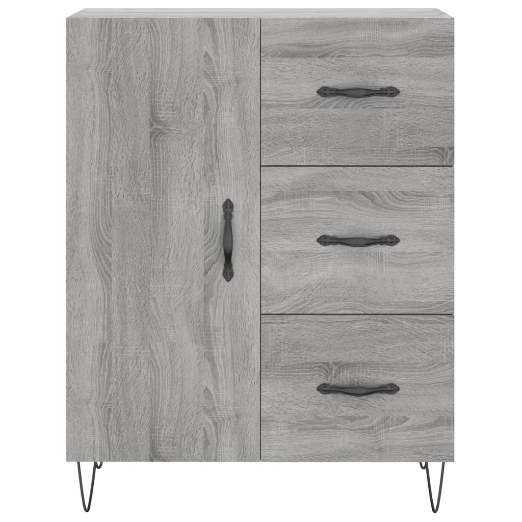 VidaXL Dressoir 69,5x34x90 cm bewerkt hout grijs sonoma eikenkleurig