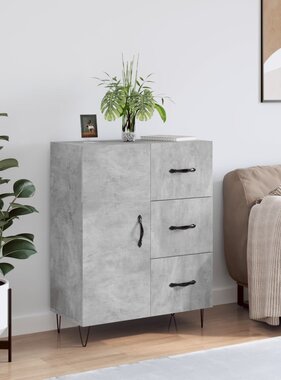 VidaXL Dressoir 69,5x34x90 cm bewerkt hout betongrijs