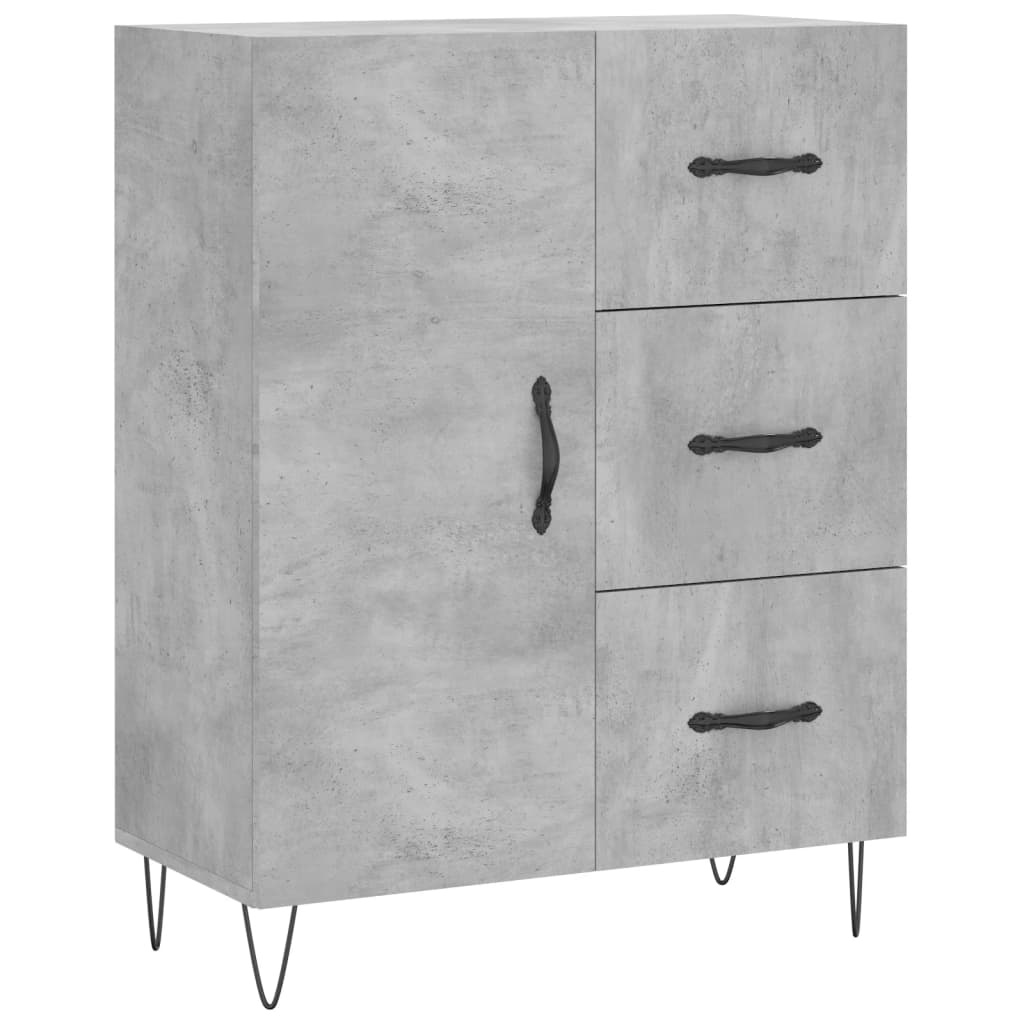 VidaXL Dressoir 69,5x34x90 cm bewerkt hout betongrijs