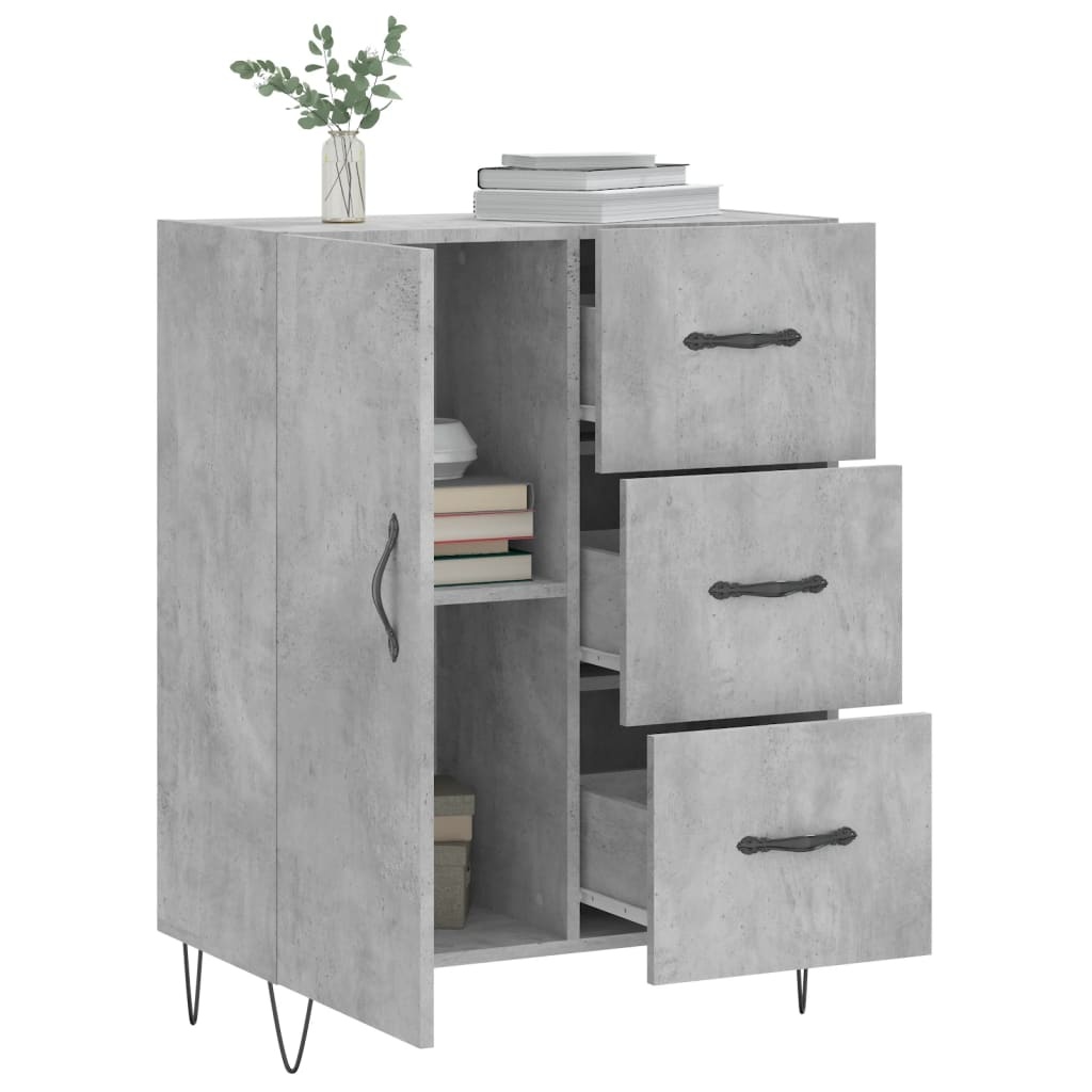 VidaXL Dressoir 69,5x34x90 cm bewerkt hout betongrijs