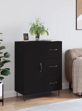 VidaXL Dressoir 69,5x34x90 cm bewerkt hout zwart