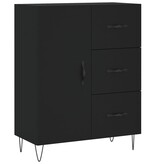 VidaXL Dressoir 69,5x34x90 cm bewerkt hout zwart