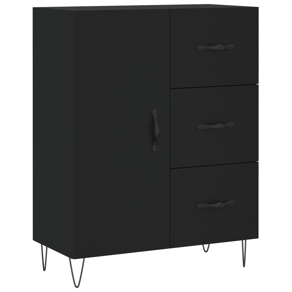 VidaXL Dressoir 69,5x34x90 cm bewerkt hout zwart