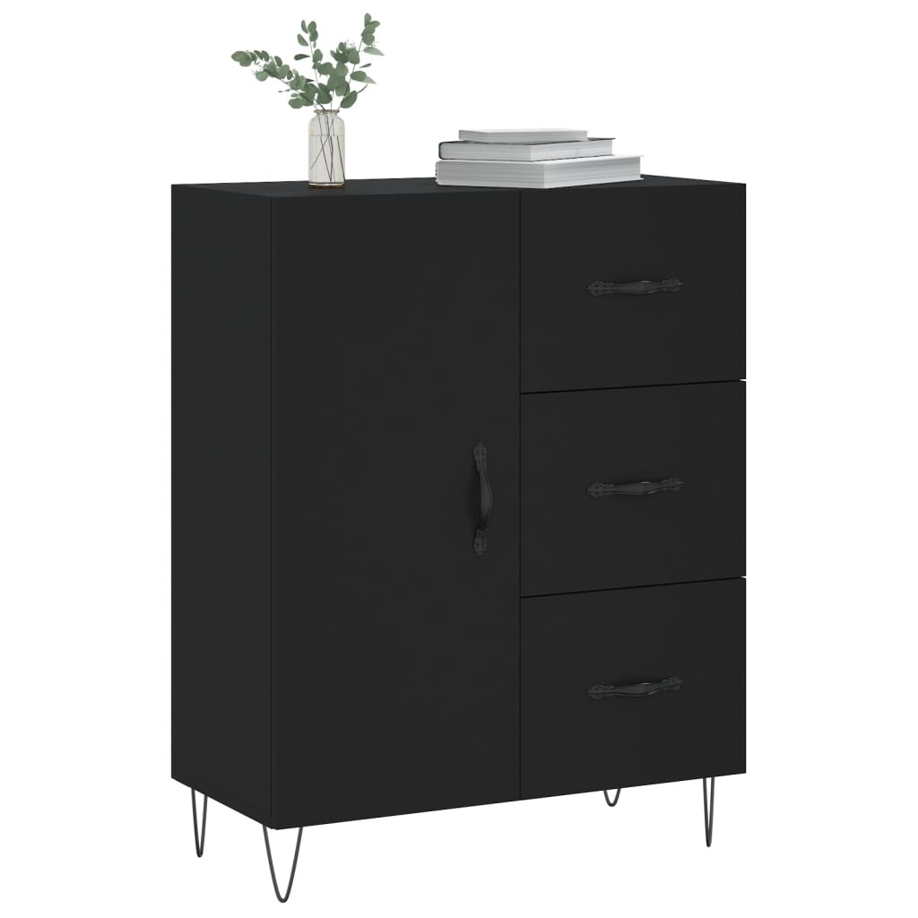 VidaXL Dressoir 69,5x34x90 cm bewerkt hout zwart