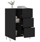 VidaXL Dressoir 69,5x34x90 cm bewerkt hout zwart