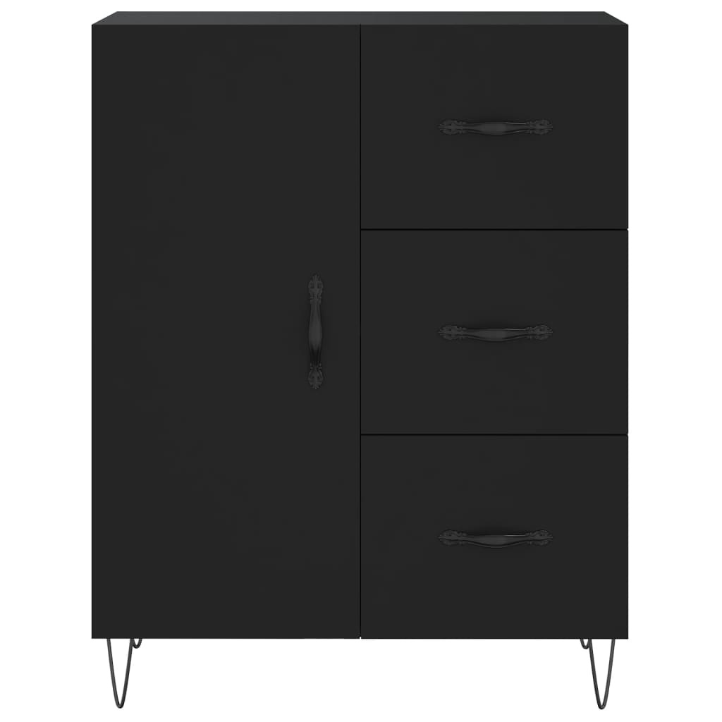 VidaXL Dressoir 69,5x34x90 cm bewerkt hout zwart