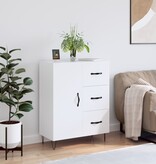 VidaXL Dressoir 69,5x34x90 cm bewerkt hout wit