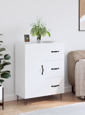 VidaXL Dressoir 69,5x34x90 cm bewerkt hout wit