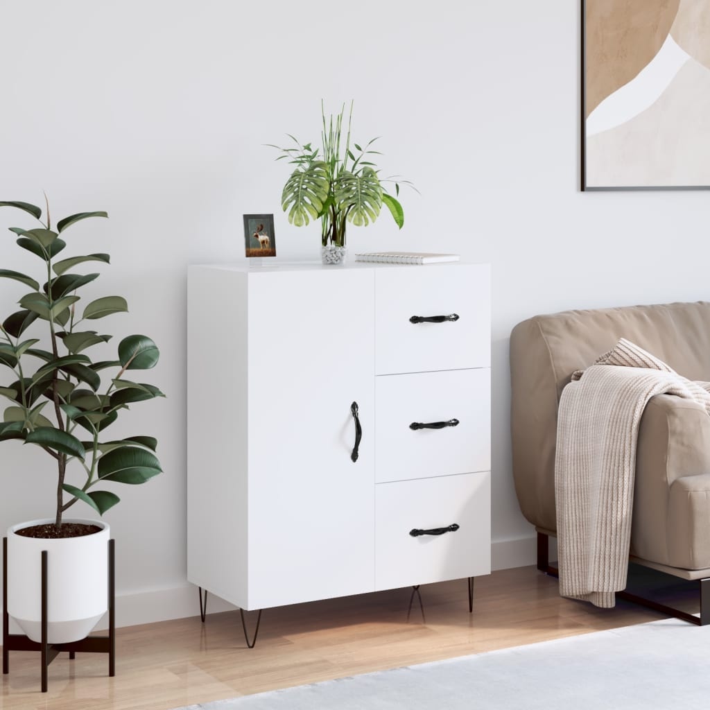 VidaXL Dressoir 69,5x34x90 cm bewerkt hout wit