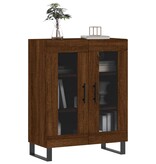 VidaXL Dressoir 69,5x34x90 cm bewerkt hout bruineikenkleurig