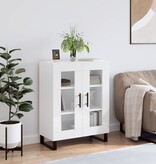VidaXL Dressoir 69,5x34x90 cm bewerkt hout hoogglans wit