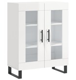 VidaXL Dressoir 69,5x34x90 cm bewerkt hout hoogglans wit
