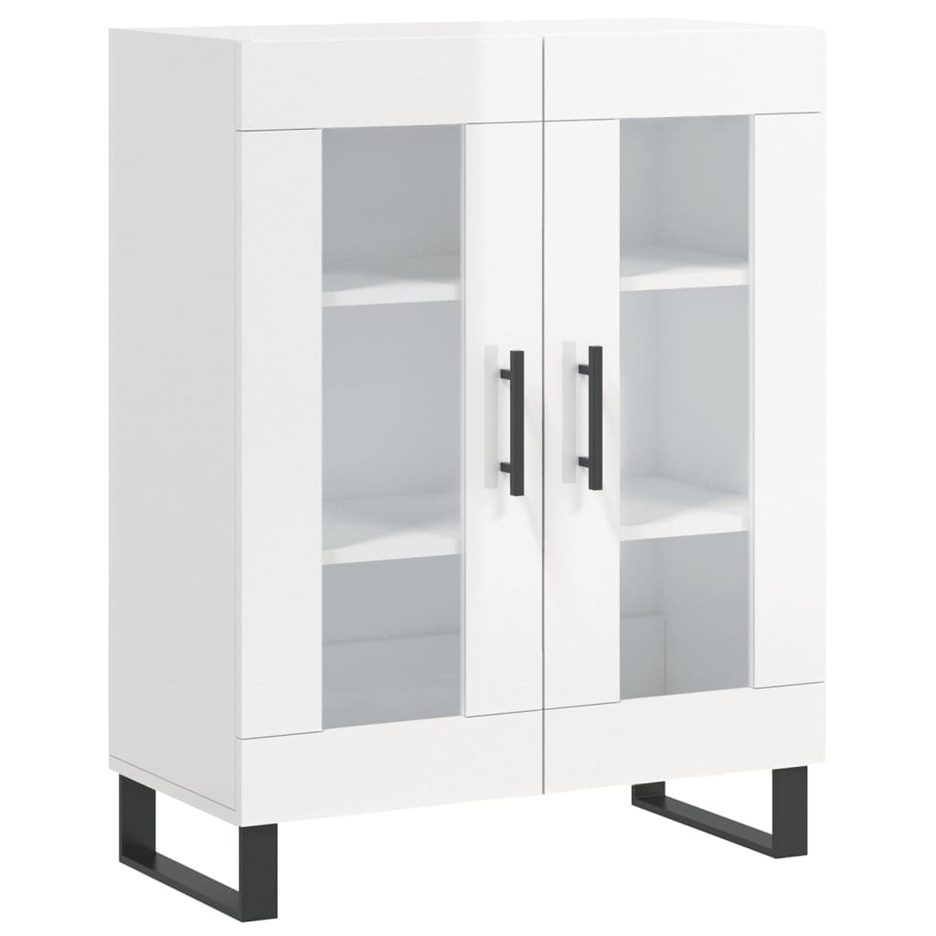 VidaXL Dressoir 69,5x34x90 cm bewerkt hout hoogglans wit