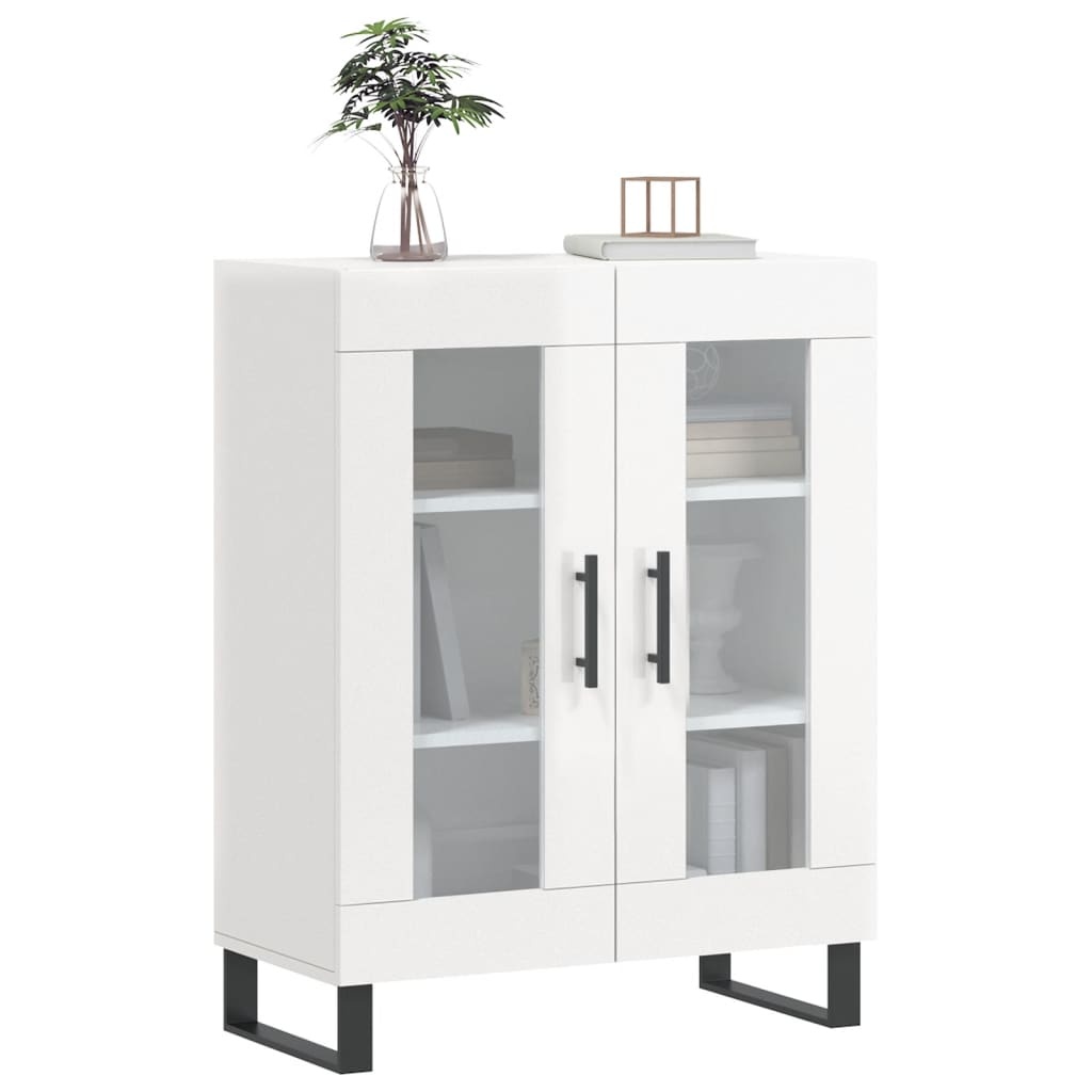 VidaXL Dressoir 69,5x34x90 cm bewerkt hout hoogglans wit